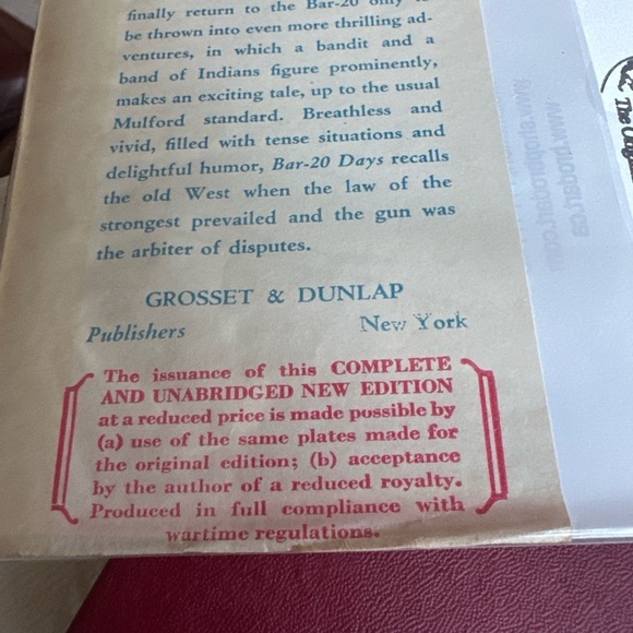 Bar-20 Days by Clarence E. Mulford  (Grosset & Dunlap) – Hopalong Cassidy Series - Picture 11 of 12